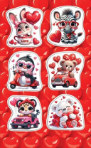 Наклейки детские 15*9см  "Зверята"