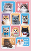 Наклейки детские 16*9см  "Кошки" с блёстками