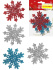 Набор подвесных украшений   4шт, 7см "Нарядные снежинки"