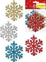 Набор подвесных украшений   4шт, 8см "Красивые снежинки"