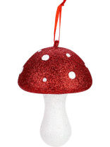 Подвесное украшение 10см "Грибочек", пластик