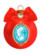 Ёлочный шар  8 см "Нежная камея" стекло