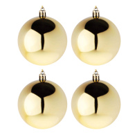 Набор елочных шаров  8 см, 4 шт., золото, пластик