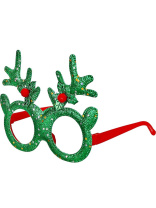 Очки карнавальные "Зеленые рожки" 14*12см
