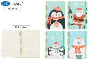 Блокнот А5 7БЦ гребень  60л "Зимняя мята" кл., резинка