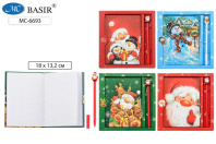 Записная книжка с замочком А6  48л. "Зимняя сказка" +гелев.ручка