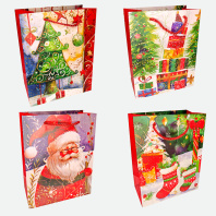 Пакет подар. бум. новогодн. 18*23*10 см 210 гр/м2 "Дед мороз и подарки"