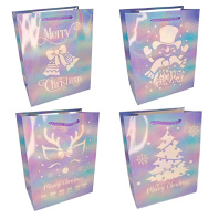 Пакет подар. бум. новогодн. 18*23*10 см 210 гр/м2 "Нежный праздник" микс дизайнов