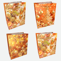 Пакет подар. бум. новогодн. 26*32*10 см 210 гр/м2 "Золотой стиль"