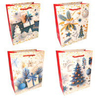 Пакет подар. бум. новогодн. 31*40*12 см 210 гр/м2 "Новогодняя тема"