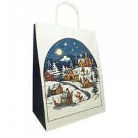 Пакет подар. бумажн. 35*26*15 см, 100 гр/м2  Зимняя сказка, крученые ручки