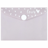 Конверт на кнопке  с рисунком 105*74мм "Сердечко на бежевом"