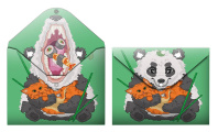 Конверт на кнопке  с рисунком А4 Панда, двустор.печать
