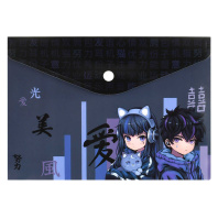 Конверт на кнопке  с рисунком А5 Кибер аниме, 24*17см