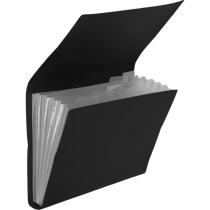 Папка  6 отд.с клапаном А4, Black" черная