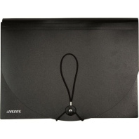 Папка 13 отд. на резин. А4 0,7мм, черная с цветными разделителями