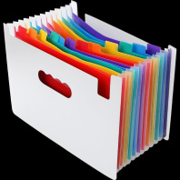 Папка 13 отд. органайзер А4 0,7мм, черная с цветными разделителями