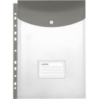 Файл с перфорацией A4 (235x320 мм), 140 мкм, 11 отв., ПВХ с клапаном, карман, вертикальная