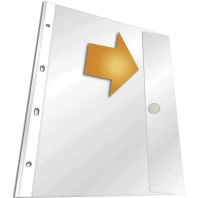 Файл с перфорацией A4 (243x310 мм), 140 мкм, 4 отв., ПВХ с клапаном на кнопке, глянцевые