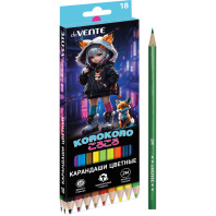 Карандаши цвет. 18цв deVENTE Korokoro 2М, шестигранные