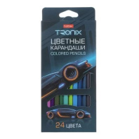 Карандаши цвет. 24цв  Hatber "Tronix", трехгранные