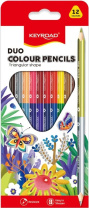Карандаши цвет. двусторонние 12шт/24цв KEYROAD, трехгранные