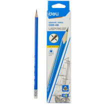 Карандаш Deli НB Uspire трехгран.корпус с ластиком
