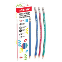 Карандаш Attomex HB, шестигр., пластик., корп., с ластиком