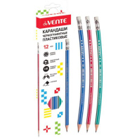 Карандаш Attomex HB, шестигр., пластик., корп., с ластиком