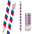 Карандаш deVENTE HB, Триколор круглый, с ластиком, в цветах Российского флага