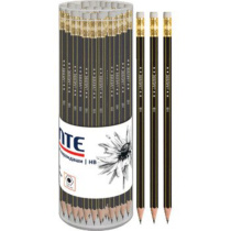 Карандаш deVENTE HВ, шестигранный, с ластиком, черно-желтый корп.