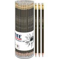 Карандаш deVENTE HВ, шестигранный, с ластиком, черно-желтый корп.