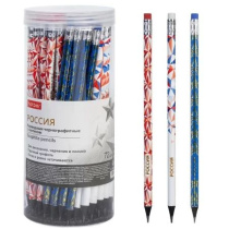 Карандаш ч/гр "Россия" НВ с ластиком**