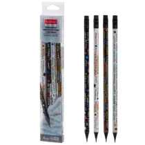 Набор карандашей ч/гр  4шт. "Вспомнить все. Правописание" НВ с ластиком, дерево