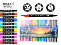 Набор маркеров акварельных  24цв. кистевидн./файнлайнер Maestro, двусторон.