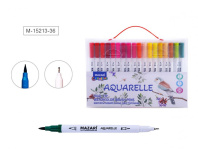 Набор маркеров акварельных  36цв. кистевидн./файнлайнер Aquarelle, двусторон.