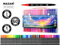 Набор маркеров акварельных  60цв. кистевидн./файнлайнер Maestro, двусторон.