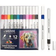 Набор маркеров акриловых  12цв. пулевидн."deVENTE. HOBBY CREATIVE. Classic&Pastel", ширина линии 2мм
