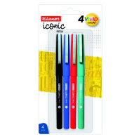 Набор капиллярных ручек LUXOR "ICONIC FELT" 4цв., европодвес Набор капиллярных ручек LUXOR "ICONIC FELT" 4цв., европодвес