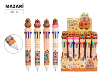 Ручка шар. многоцв.10-ти цветная "Capybara" 0,7мм