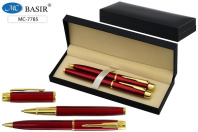 Набор ручек в футляре 2шт. "Красный" с пов.механизмом+ ручка с колпачком, синий