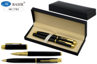 Набор ручек в футляре 2шт. "Черный" с пов.механизмом+ ручка с колпачком, синий