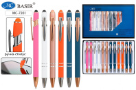 Ручка шар.  2в1, ручка металл, стилус, софт-тач