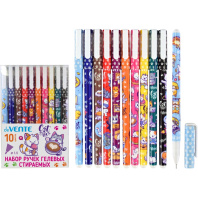 Набор ручек гелевых стираемых deVENTE "Из жизни котиков" 10 цв., 0,5мм