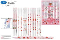 Ручка гелевая стираемая Basir "Клубника" синяя, 0,5мм