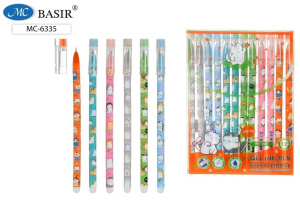 Ручка гелевая стираемая Basir "Кошки" синяя, 0,5мм