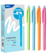 Ручка гелевая стираемая Deli синяя, 0,5мм