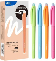 Ручка гелевая стираемая Deli черная, 0,5мм