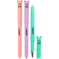 Ручка гелевая стираемая deVENTE "Kitty" синяя, 0,7мм, ассорти