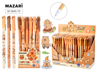 Ручка гелевая стираемая MAZARI "Capybara" синяя, 0,38мм